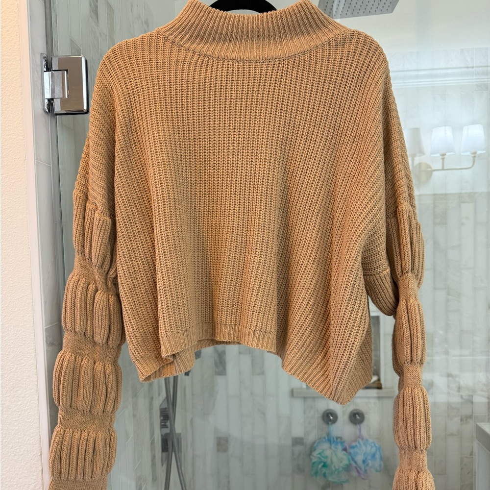 HYFVE Cowl Neck Sweater in Tan